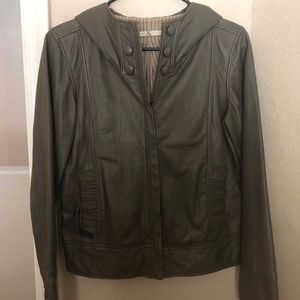 Mike & Chris Hooded Leather Jacket XS
